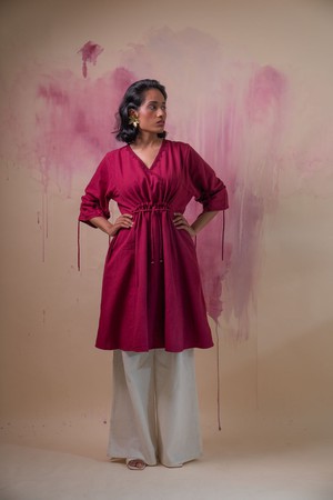 Phosphene Ruched Dress & Kora Pants Set from Lafaani