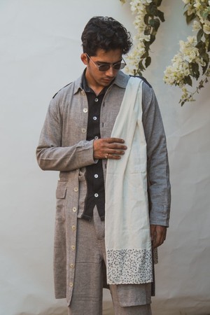 Sonder Embroidered Checks Scarf from Lafaani Sonder Embroidered Checks Scarf from Lafaani