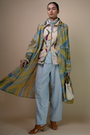 Meadows Unisex Hand Painted Trench from Lafaani