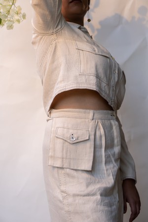 Sonder Cropped Jacket & Front Slit Skirt from Lafaani
