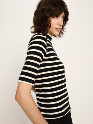 Striped half-sleeve shirt (GOTS) from LANIUS