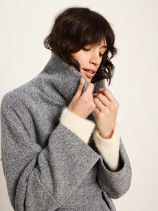 Coat with tie belt via LANIUS