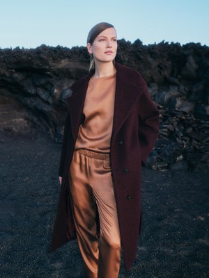 boiled wool coat with lapels (GOTS) from LANIUS