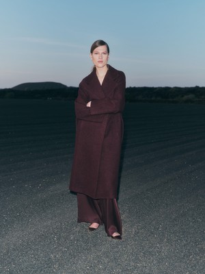 boiled wool coat with lapels (GOTS) from LANIUS