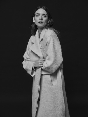 boiled wool coat with lapels (GOTS) from LANIUS