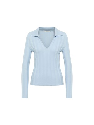 Ribbed sweater with Polo-K GOTS from LANIUS