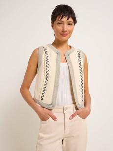 Structured and embroidered vest via LANIUS