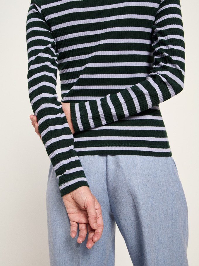 Boat neck shirt with stripes (GOTS) from LANIUS