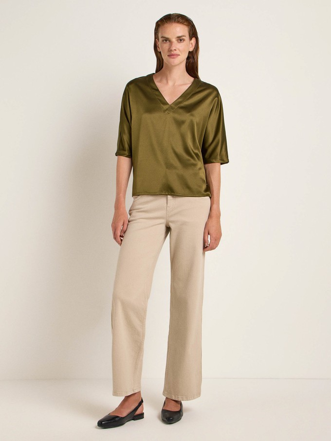 Silk blouse with V-neck from LANIUS