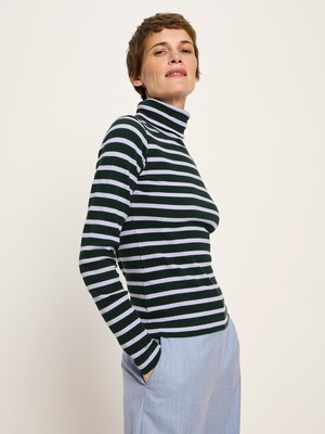 Turtleneck shirt in ribbed look (GOTS) from LANIUS