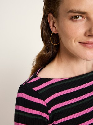 Boat neck shirt with stripes (GOTS) from LANIUS