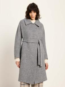 Coat with tie belt via LANIUS