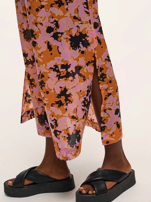 Maxi skirt with slit print Powerful Bloom from LANIUS