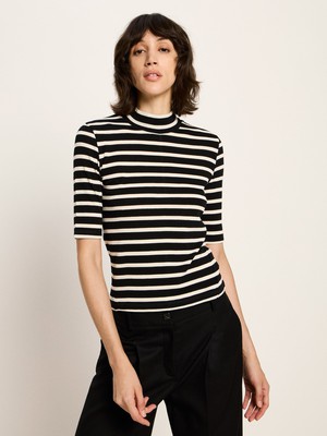 Striped half-sleeve shirt (GOTS) from LANIUS