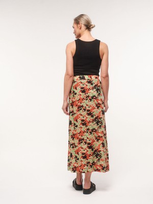 Maxi skirt with slit print Powerful Bloom from LANIUS