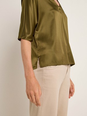 Silk blouse with V-neck from LANIUS