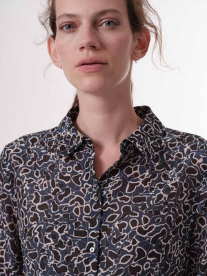 Shirt blouse print floral illusion from LANIUS