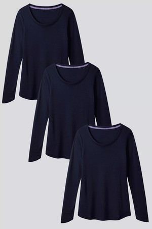 Long Sleeve Scoop Neck Cotton Modal Blend T-shirt Bundle from Lavender Hill Clothing
