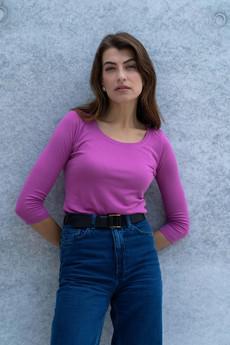 3/4 Sleeve Scoop Neck Cotton Modal Blend T-Shirt via Lavender Hill Clothing