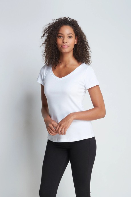 V Neck Cotton Modal Blend T-shirt from Lavender Hill Clothing