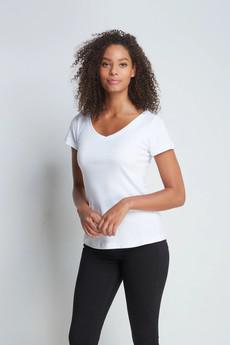 V Neck Cotton Modal Blend T-shirt via Lavender Hill Clothing