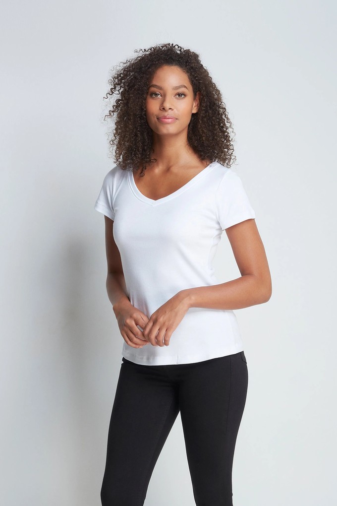 V Neck Cotton Modal Blend T-shirt from Lavender Hill Clothing