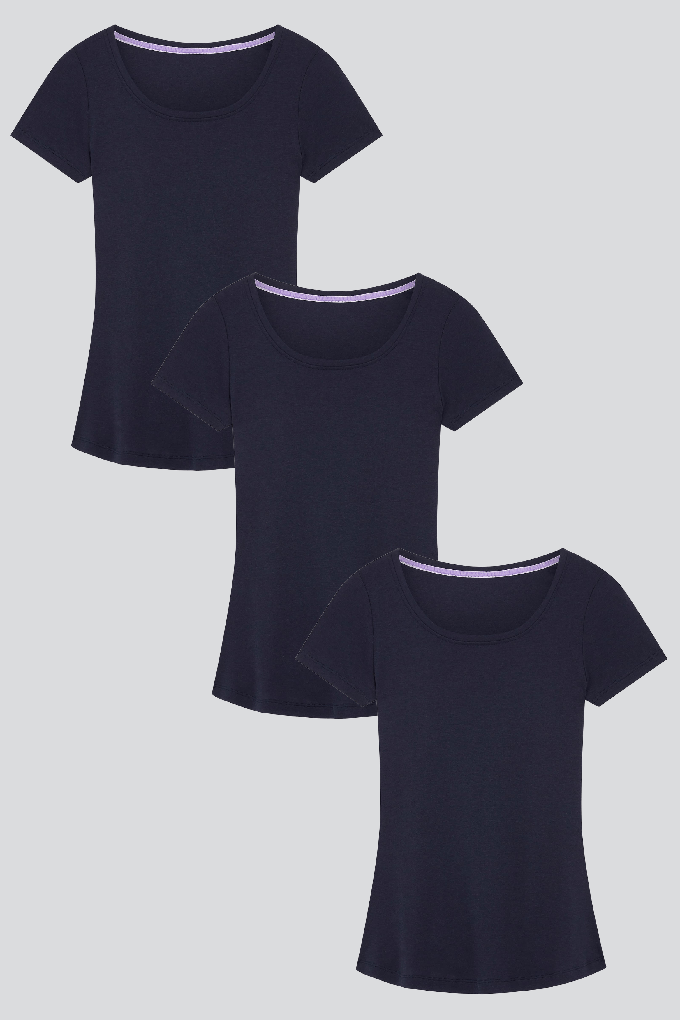 Short Sleeve Scoop Neck Cotton Modal Blend T-shirt Bundle from Lavender Hill Clothing