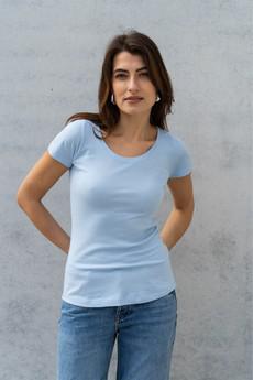 Scoop Neck Cotton Modal Blend T-shirt via Lavender Hill Clothing