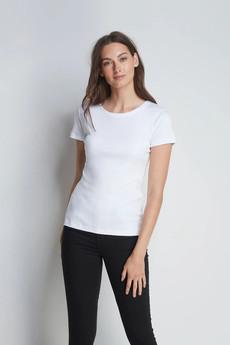 Short Sleeve Crew Neck Cotton Modal Blend T-shirt via Lavender Hill Clothing