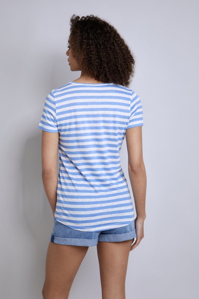 Short Sleeve Striped Linen T-shirt from Lavender Hill Clothing