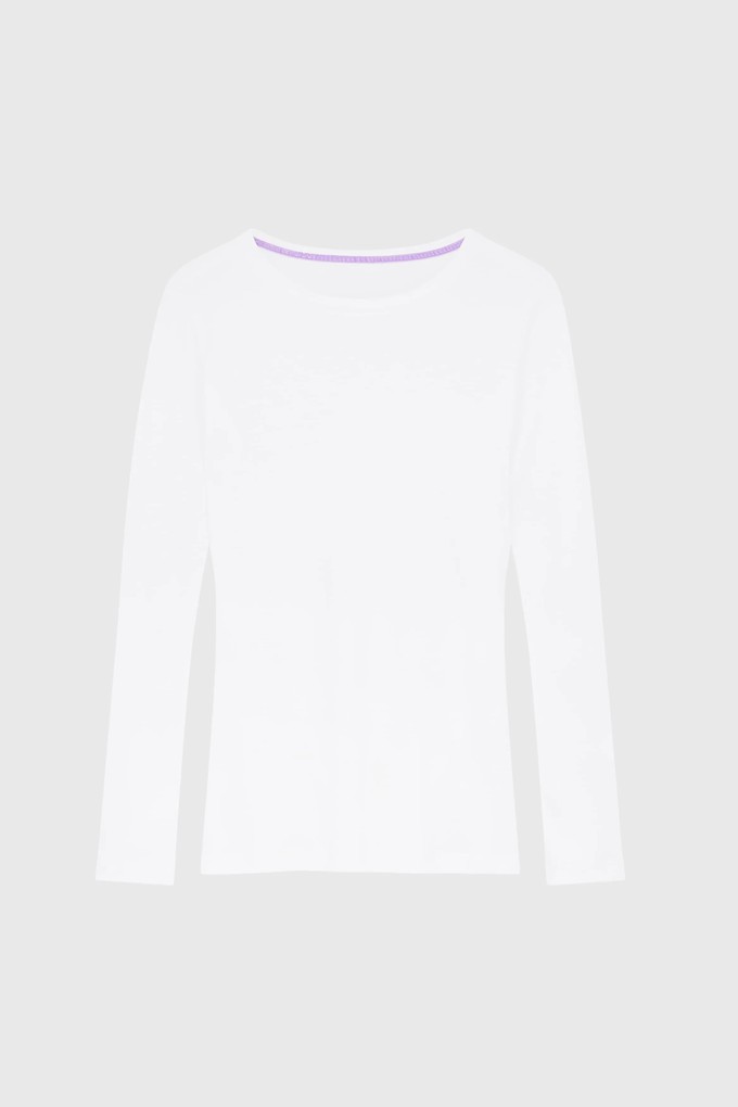 Long Sleeve Crew Neck Cotton Modal Blend T-shirt from Lavender Hill Clothing