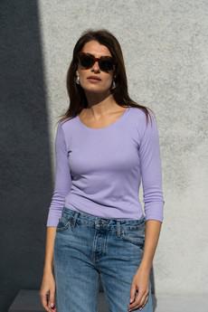 3/4 Sleeve Scoop Neck Cotton Modal Blend T-Shirt via Lavender Hill Clothing