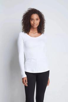 Long Sleeve Scoop Neck Cotton Modal Blend T-shirt via Lavender Hill Clothing