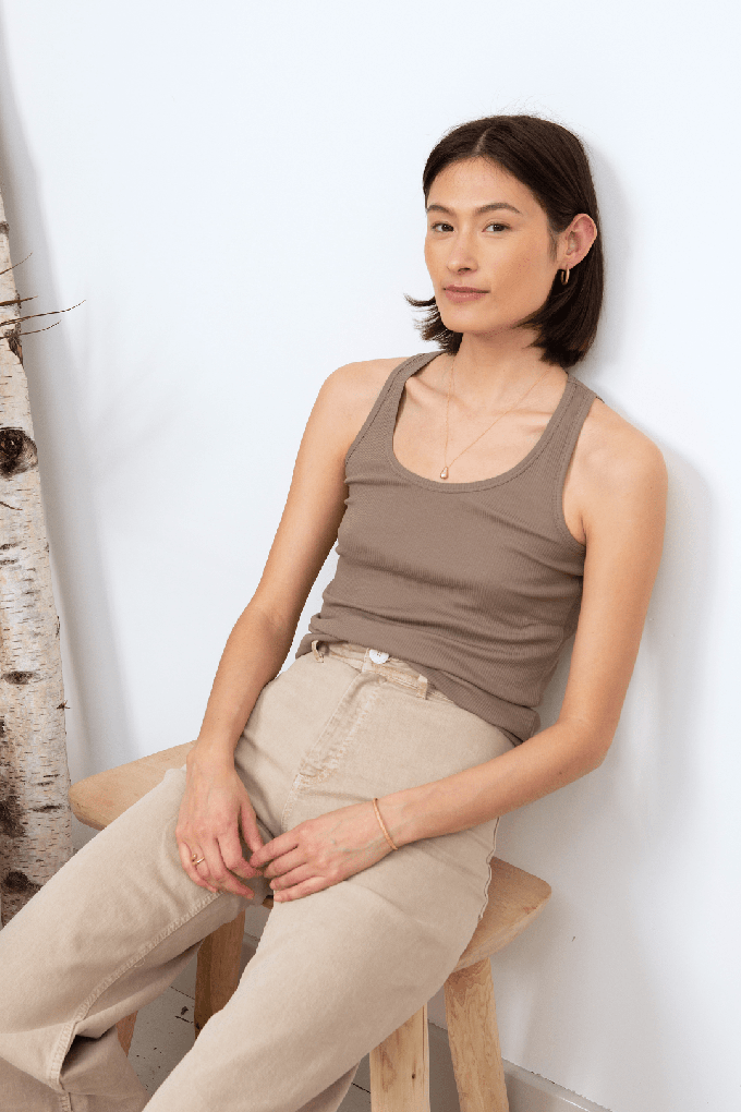 Organic Cotton Scoop Neck Tank Top from Lavender Hill Clothing