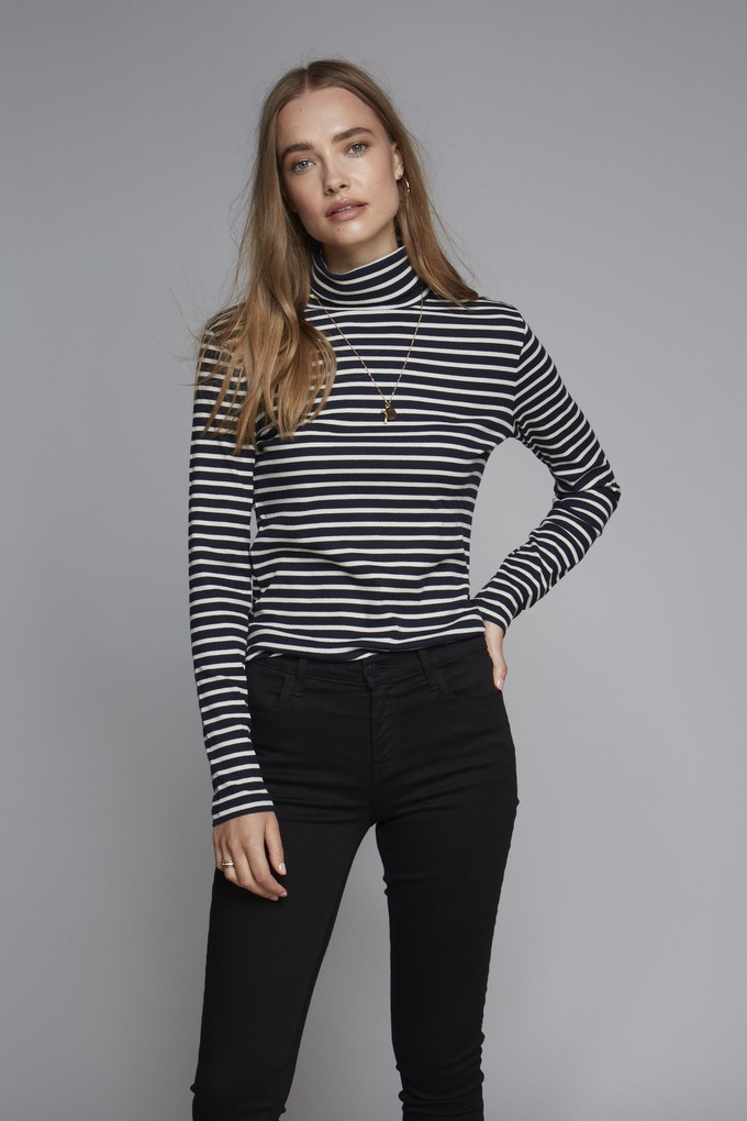 Striped Cotton Roll Neck from Lavender Hill Clothing