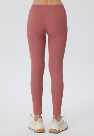 1613-072 | Damen Ripp Leggings - Dunkel Mauve from Leela Cotton