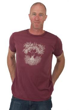 Fairwear Organic Shirt Men Stone Washed Red Fusion via Life-Tree