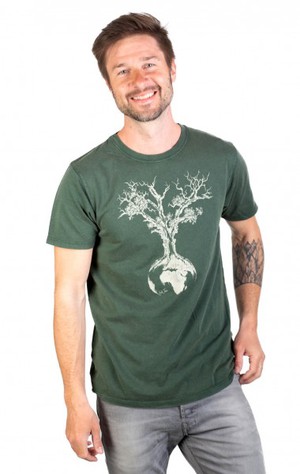 Fairwear Organic Shirt Scarab Green Weltenbaum from Life-Tree