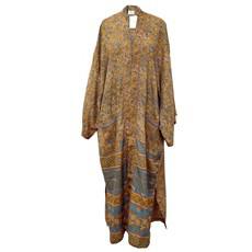 If Saris Could Talk Maxi Kimono- Dijon Floral via Loft & Daughter