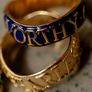 Worthy Affirmation Stacking Ring Silver Blue- Outlet from Loft & Daughter