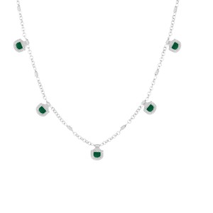 Amara Choker Green Onyx Silver from Loft & Daughter
