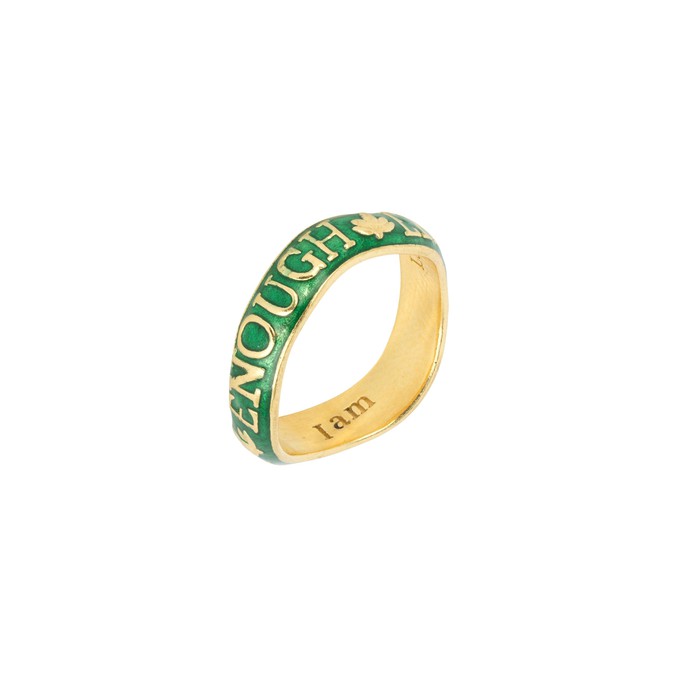 Enough Affirmation Stacking Ring Green - Outlet from Loft & Daughter