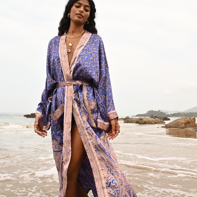 If Saris Could Talk Maxi Kimono- Garden of Eden from Loft & Daughter