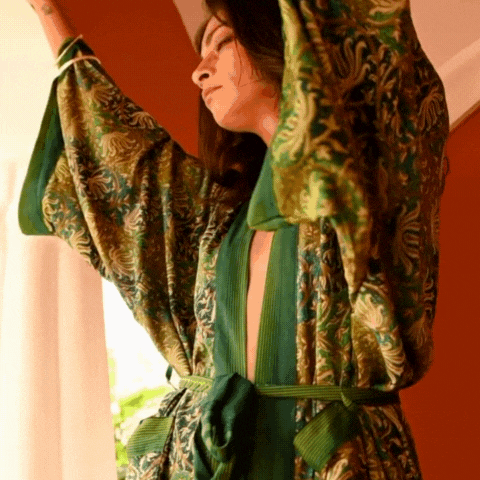 If Saris Could Talk Maxi Kimono- Paisley Pop from Loft & Daughter