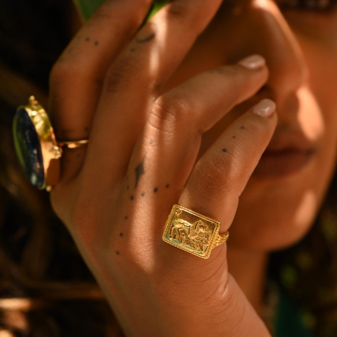 Durga's Lion Ring Silver from Loft & Daughter