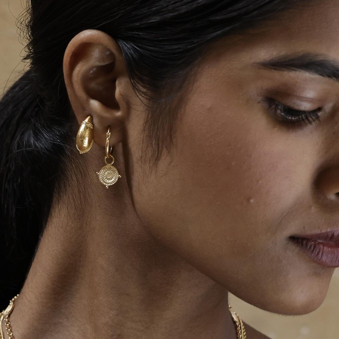 Tiny Shield Hoops from Loft & Daughter