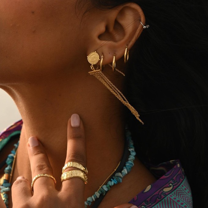 Divine Compass Earrings Gold Vermeil - Outlet from Loft & Daughter