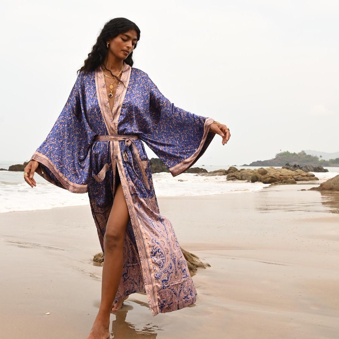 If Saris Could Talk Maxi Kimono- Paprika Paisley from Loft & Daughter