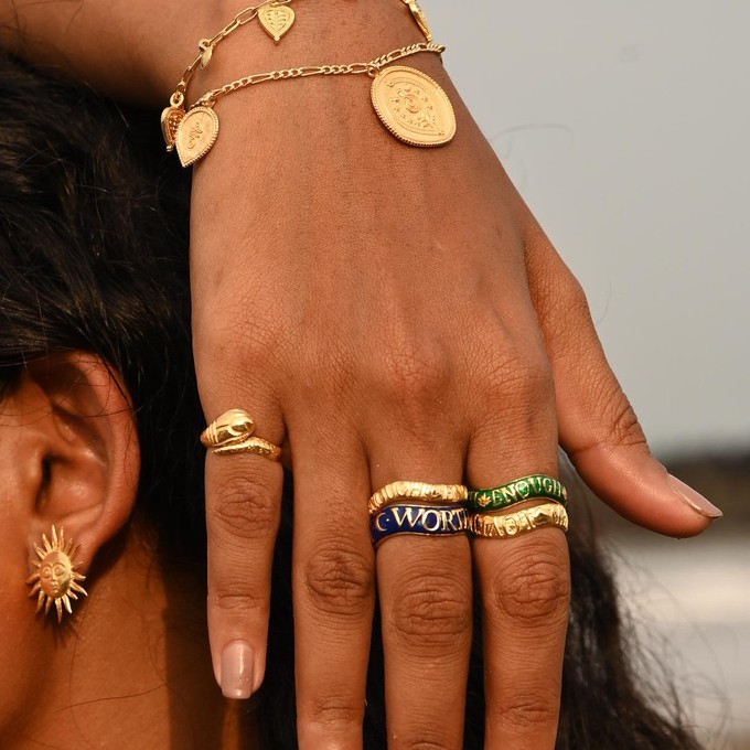 Enough Affirmation Stacking Ring Green - Outlet from Loft & Daughter