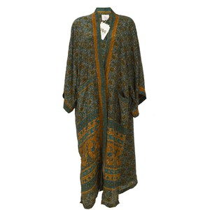 If Saris Could Talk Maxi Kimono- Bronze Garden from Loft & Daughter